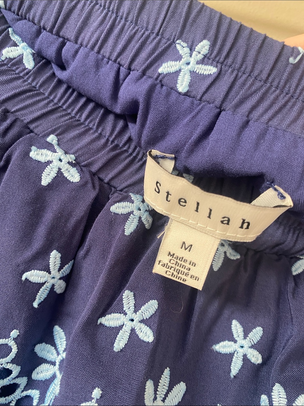 Stellah Navy Skirt with Light Blue Floral Embroidery medium - Picture 5 of 7